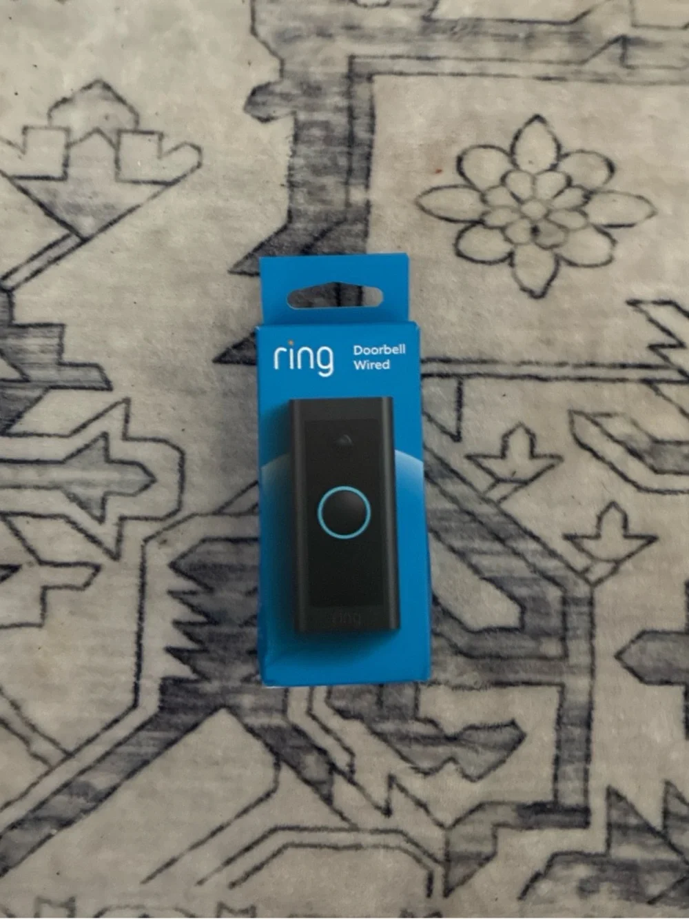Ring Doorbell Packaging with Blue Accent